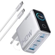 Anker Zolo 140W GaN Desktop Charger with USB-C Cable - Silver