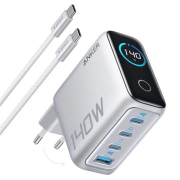 Anker Zolo 140W GaN Desktop Charger with USB-C Cable - Silver