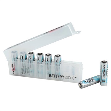 Ansmann Battery Box 8 Plus - 8 x AA/AAA/CR123A/SD - Transparent
