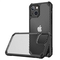 Anti-Shock iPhone 14 Pro Hybrid Case - Carbon Fiber - Black
