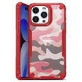 iPhone 15 Pro Max Anti-Shock Hybrid Case - Camouflage - Red