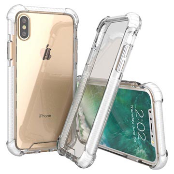 iPhone X Anti-Shock Hybrid Crystal Case - White / Clear