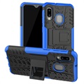 Anti-Slip Samsung Galaxy A20e Hybrid Case with Stand - Blue / Black