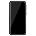 Anti-Slip Samsung Galaxy A40 Hybrid Case with Stand - Black