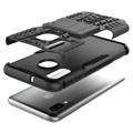 Anti-Slip Samsung Galaxy A40 Hybrid Case with Stand - Black