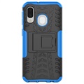 Anti-Slip Samsung Galaxy A40 Hybrid Case with Stand - Blue / Black