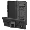 Anti-Slip Samsung Galaxy S10 Hybrid Case with Kickstand - Black