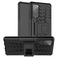 Anti-Slip Samsung Galaxy S20 FE Hybrid Case with Stand - Black