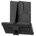 Anti-Slip Sony Xperia 5 Hybrid Case with Stand - Black
