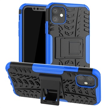 Anti-Slip iPhone 11 Hybrid Case with Stand - Blue / Black