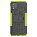 Anti-Slip Xiaomi Redmi 9C, Redmi 9C NFC Hybrid Case with Stand - Green / Black