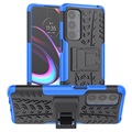 Anti-Slip Motorola Edge (2021) Hybrid Case with Stand - Blue / Black