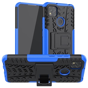 Anti-Slip Xiaomi Redmi 9C, Redmi 9C NFC Hybrid Case with Stand - Blue / Black