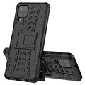 Anti-Slip Samsung Galaxy A12 Hybrid Case with Stand - Black