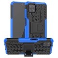 Anti-Slip Samsung Galaxy A12 Hybrid Case with Stand - Blue / Black