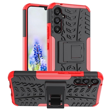 Samsung Galaxy A34 5G Anti-Slip Hybrid Case with Stand - Red