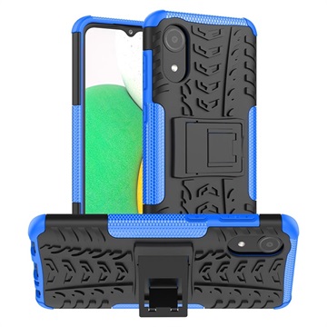 Anti-Slip Samsung Galaxy A03 Core Hybrid Case with Stand - Blue / Black