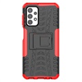 Anti-Slip Samsung Galaxy A23 Hybrid Case with Stand - Red / Black