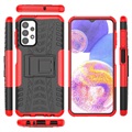 Anti-Slip Samsung Galaxy A23 Hybrid Case with Stand - Red / Black