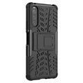 Anti-Slip Sony Xperia 10 IV Hybrid Case with Stand - Black