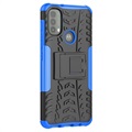 Anti-Slip Motorola Moto E20/E30/E40 Hybrid Case with Stand - Blue / Black