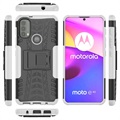 Anti-Slip Motorola Moto E20/E30/E40 Hybrid Case with Stand - White / Black