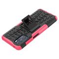 Anti-Slip Motorola Moto G (2022) Hybrid Case with Stand - Hot Pink / Black