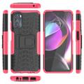 Anti-Slip Motorola Moto G (2022) Hybrid Case with Stand - Hot Pink / Black