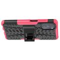 Anti-Slip Motorola Moto G (2022) Hybrid Case with Stand - Hot Pink / Black