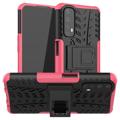 Anti-Slip Realme 7 Hybrid Case with Stand - Pink / Black