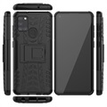 Anti-Slip Samsung Galaxy A21s Hybrid Case with Stand - Black