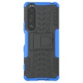 Anti-Slip Sony Xperia 1 III Hybrid Case with Stand - Blue / Black
