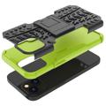 Anti-Slip iPhone 14 Hybrid Case with Stand - Black / Green