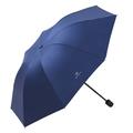Anti-UV Compact Folding Umbrella for Sun & Rain - Navy Blue
