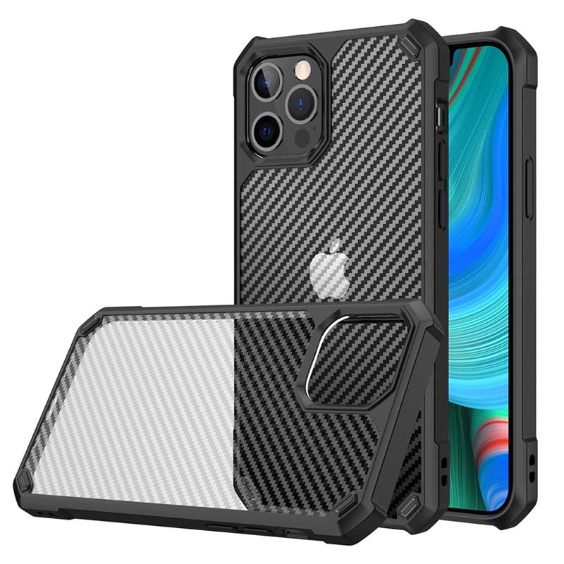 AntiShock iPhone 14 Pro Max Hybrid Case Carbon Fiber