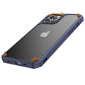 Anti-Shock iPhone 14 Pro Max Hybrid Case - Carbon Fiber - Blue