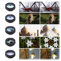 Apexel 10-in-1 Universal Clip-On Camera Lens Kit - Black