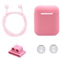 4-in-1 Apple AirPods / AirPods 2 Silicone Accessories Kit - Pink