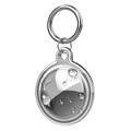 Apple AirTag 1/2 Waterproof Transparent Silicone Case with Keychain - Transparent Black