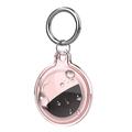 Apple AirTag 1/2 Waterproof Transparent Silicone Case with Keychain - Pink
