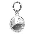 Apple AirTag 1/2 Waterproof Transparent Silicone Case with Keychain - Transparent