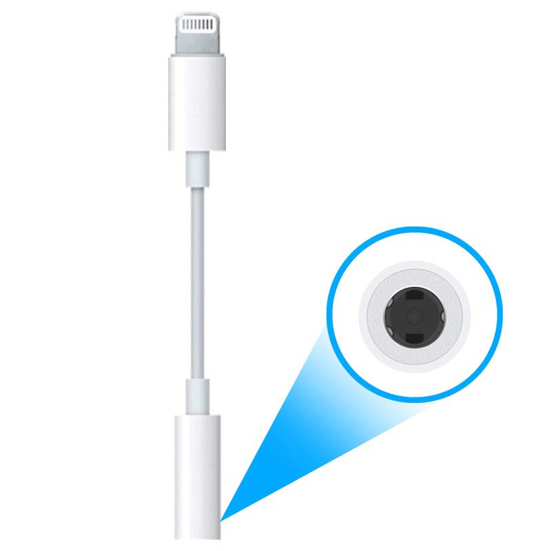 Apple Lightning to 3.5 mm Headphone Jack Adapter - White - MMX62AM/A -  Headphones 