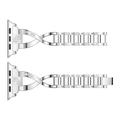 Apple Watch (38/40/SE/41/42mm) Diamond Steel Women Watch Strap - Silver