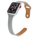 Apple Watch 7/SE/6/5/4/3/2/1 Premium Leather Strap - 45mm/44mm/42mm - Grey