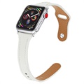 Apple Watch 7/SE/6/5/4/3/2/1 Premium Leather Strap - 45mm/44mm/42mm- White