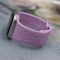 Apple Watch Series 11/10/9/8/SE 3/SE (2022)/7/SE/6/5/4/3/2/1 Floral Engraved Silicone Strap - 42mm/41mm/40mm/38mm