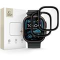 Apple Watch Ultra/Ultra 2/Ultra 3 Tech-Protect Glass Ring Tempered Glass Screen Protector - 9H, 2 Pcs. - Black Edge