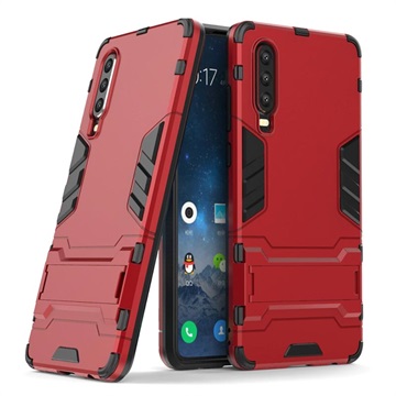 Armor Series Huawei P30 Hybrid Case with Stand - Red