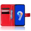 Asus Zenfone 9 Wallet Case with Stand Feature - Red