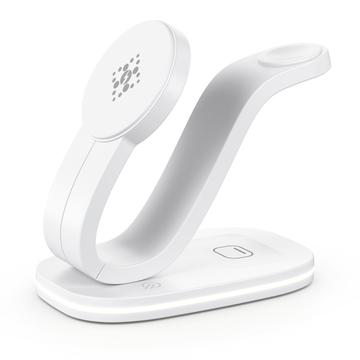 B-28 3-in-1 Wireless Charger with Night-Light - White